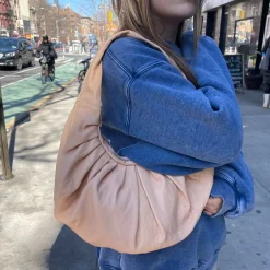 Belle Anna: Mini Miu Leather Bag - Coral