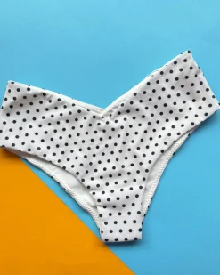 Belle Anna: Rae Cheeky Bottom - White Polka