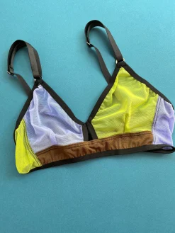 Bully Boy: Brick Keyhole Wireless Bra - Pea/Purple/Cocoa