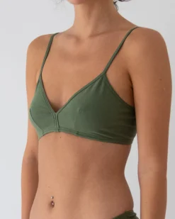 Calomel: Miski Dip Front Bralette - Army