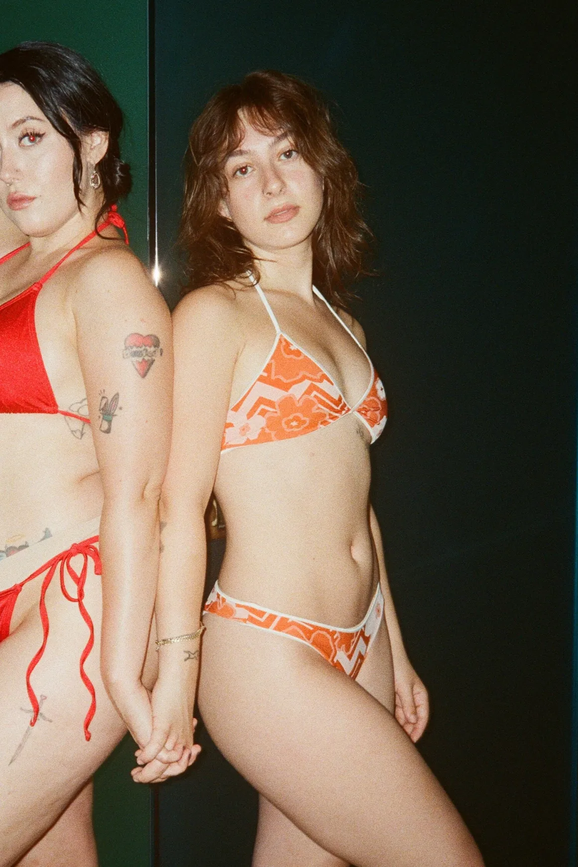 Caro Luna: Jules Jacquard Triangle Bikini Top - L