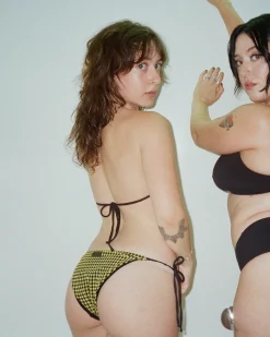 Caro Luna: Mia Seersucker Bikini Bottom - Yellow Gingham