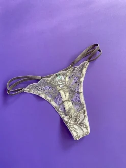 Clo: Fortuna Lace Adjustable String Thong - White Storm