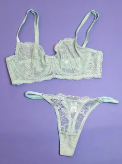 Clo: Fortuna Lace Demi Underwire Bra - Jade