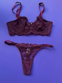 Clo: Fortuna Lace Demi Underwire Bra - Crushed Berry