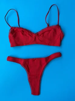 Cou Cou Intimates: The Balconette Bra - Red