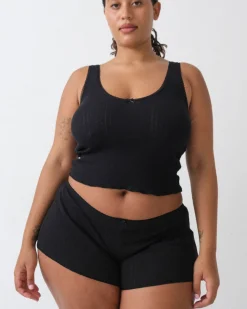 Cou Cou Intimates: The Teeny Tiny Short Bottom - Black