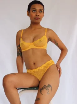 Duet By Timpa: Lace Demi Bra - Marigold