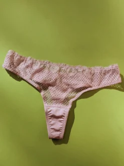 Duet by Timpa: Lace Thong with Keyhole Back - Pink