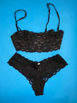 Fleur du Mal: Charlotte Lace Longline Balconette Bra - Black