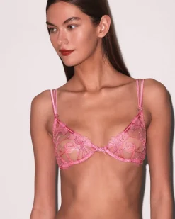 Fleur du Mal: Harper Embroidery Demi Bra - 36C, 36D, 38C