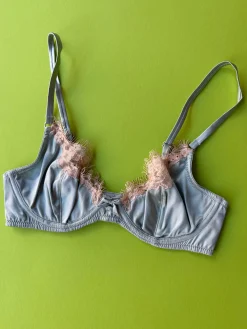 Fleur du Mal: Juliet Lace Demi Underwire Bra - Frosted Mint