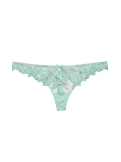 Fleur du Mal: Lily Embroidery Lace Thong - XL