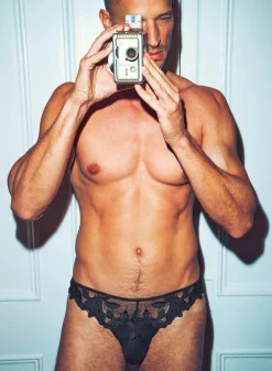 Fleur du Mal: Lily Lace Cupped Thong - Black