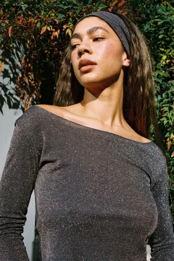 Gil Rodriguez: Shimmer Knit Stretch Headband - Espresso