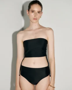 Hakea: Seams Bikini Tube Top - Black