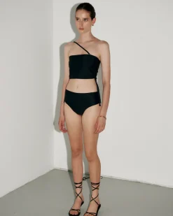 Hakea: Seams Bikini Tube Top - Black