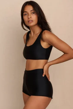 Hakea: Sol High Waisted Bikini Short - Black