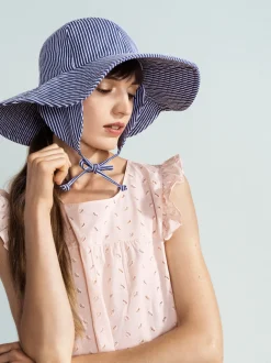 Hansel From Basel: Noona Sun Hat - Blue Stripe