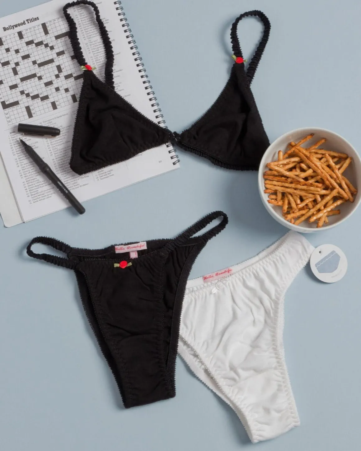 Hello Beautiful: Romance String Panty - Black