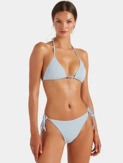 Hunza G: Gina Triangle Beaded Bikini Set - Metallic Ice Blue