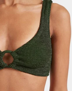Hunza G: Julia Ring Bikini Set - Metallic Khaki