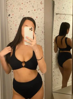 Hunza G: Nadine High-Waisted Bikini Set - Black