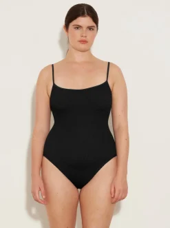 Hunza G: Pamela Scoop Neck One Piece - Black