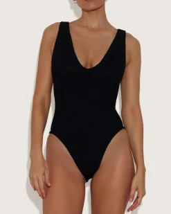Hunza G: Sadie Plunge One Piece - Black