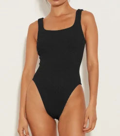 Hunza G: Square Neck One Piece - Black