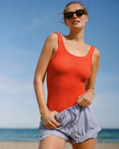 Hunza G: Square Neck One Piece - Orange