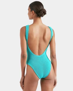 Hunza G: Square Neck One Piece - Aqua