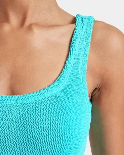 Hunza G: Square Neck One Piece - Aqua