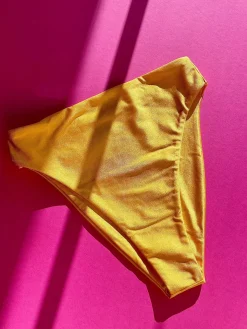 Jade Swim: Incline High Waisted Cheeky Bikini Bottom - Golden Sheen