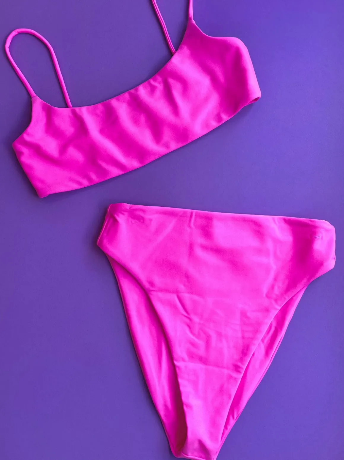 Jade Swim: Incline High Waisted Cheeky Bikini Bottom - Hot Pink