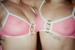 Kayleigh Peddie: Evan Mesh Bra with Rings - Guava