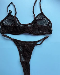 KissKill: Tatiana Adjustable Fishnet Thong - Black