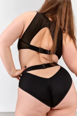 La Fille d'O: Bunny High-Waisted Bikini Bottom - Black