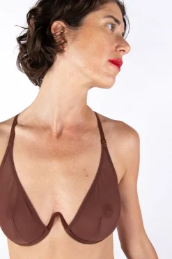 La Fille d'O: Fast Girls Mono Wire V Bra - Chocolate