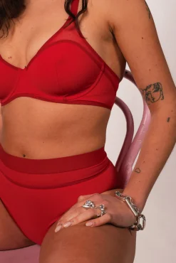 La Fille d'O: Georges Balconnet Bikini Top - Red