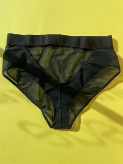 La Fille d'O: I Want High-Waisted Mesh Brief - Black