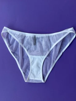 La Fille d'O: Precious Mesh Brief - White