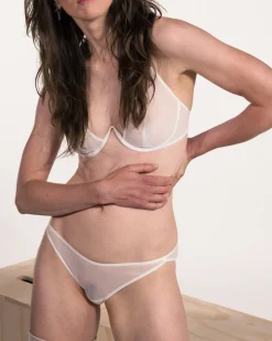 La Fille d'O: Precious Mesh Brief - White