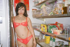 Marika Vera: 80's Moore Ouvert Cage Bodysuit - Red