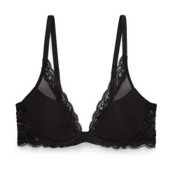 Natori: Feathers Contour Plunge Padded T-Shirt Bra - Black