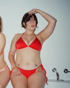 Nu Swim: EXCLUSIVE Drip Tie Bikini Top - Lobster