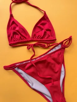 Nu Swim: EXCLUSIVE Drip Tie Bikini Top - Lobster