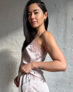 Only Hearts: Silk Charmeuse Cami - Rosewater