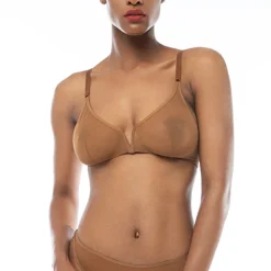 Ownbrown: Plunge V Wire Mesh Bra - Bintu