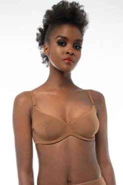 Ownbrown: Underwire Mesh Bra - 34B